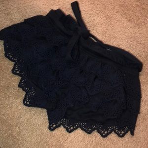 Hollister navy blue lace shorts